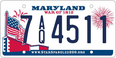 MD license plate 7AQ4511