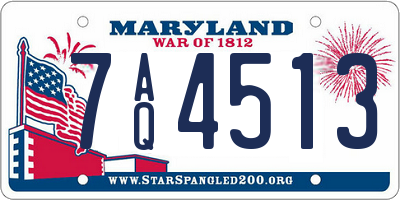 MD license plate 7AQ4513