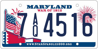MD license plate 7AQ4516