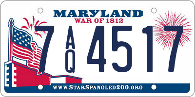 MD license plate 7AQ4517