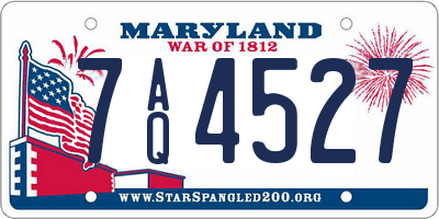 MD license plate 7AQ4527