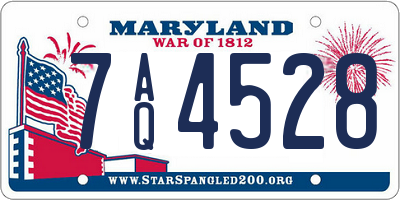 MD license plate 7AQ4528