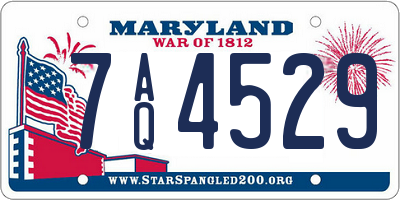 MD license plate 7AQ4529