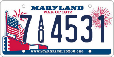 MD license plate 7AQ4531