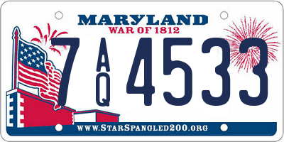 MD license plate 7AQ4533