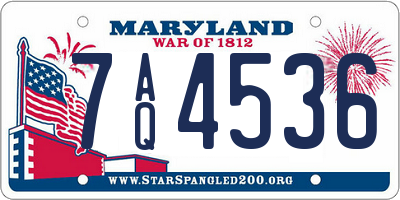 MD license plate 7AQ4536