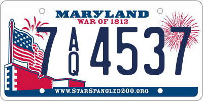 MD license plate 7AQ4537