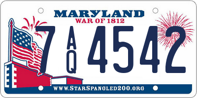 MD license plate 7AQ4542