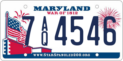 MD license plate 7AQ4546