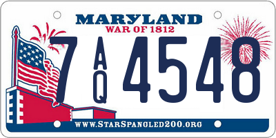 MD license plate 7AQ4548