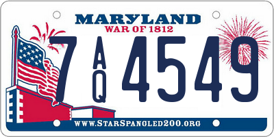 MD license plate 7AQ4549