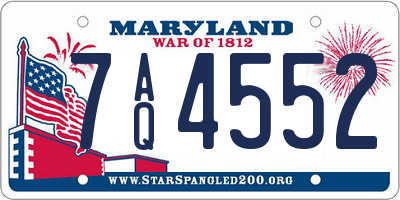 MD license plate 7AQ4552