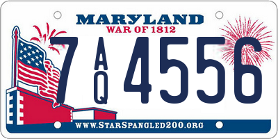 MD license plate 7AQ4556