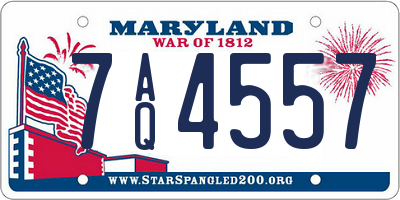 MD license plate 7AQ4557