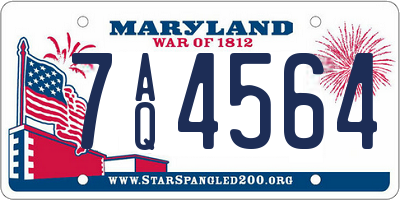 MD license plate 7AQ4564