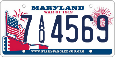 MD license plate 7AQ4569