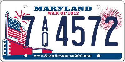 MD license plate 7AQ4572