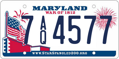 MD license plate 7AQ4577