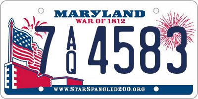 MD license plate 7AQ4583