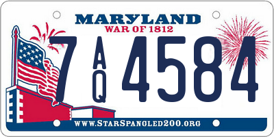 MD license plate 7AQ4584