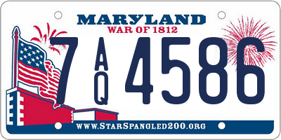 MD license plate 7AQ4586