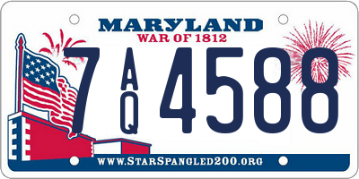MD license plate 7AQ4588