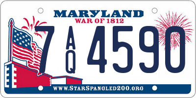 MD license plate 7AQ4590