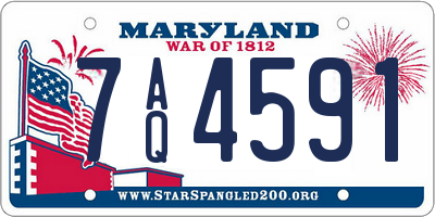MD license plate 7AQ4591