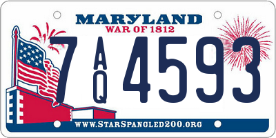 MD license plate 7AQ4593