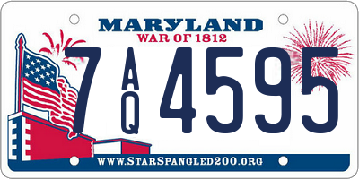 MD license plate 7AQ4595
