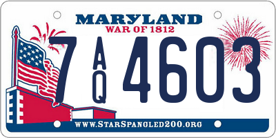 MD license plate 7AQ4603