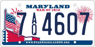 MD license plate 7AQ4607