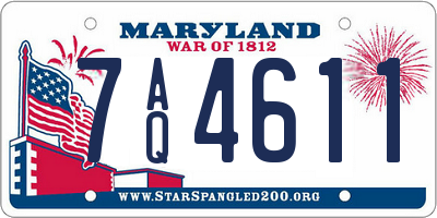 MD license plate 7AQ4611