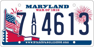 MD license plate 7AQ4613