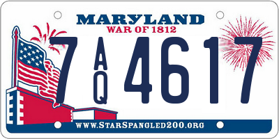 MD license plate 7AQ4617