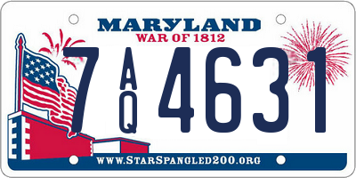 MD license plate 7AQ4631
