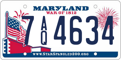MD license plate 7AQ4634