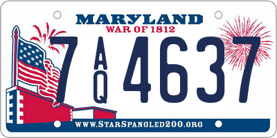MD license plate 7AQ4637