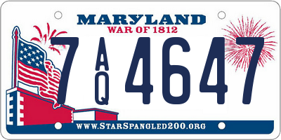 MD license plate 7AQ4647