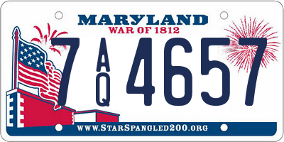 MD license plate 7AQ4657