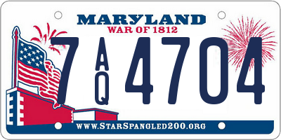 MD license plate 7AQ4704