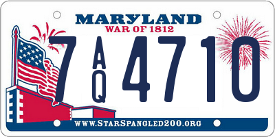 MD license plate 7AQ4710