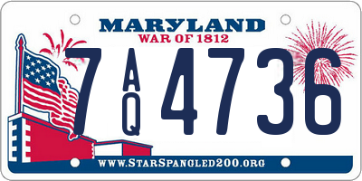MD license plate 7AQ4736