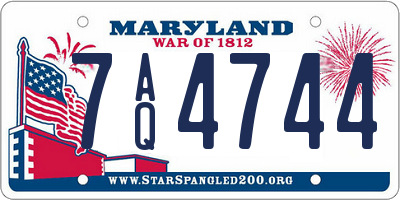 MD license plate 7AQ4744