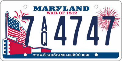 MD license plate 7AQ4747
