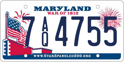 MD license plate 7AQ4755