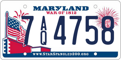 MD license plate 7AQ4758