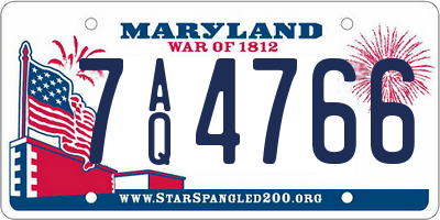 MD license plate 7AQ4766