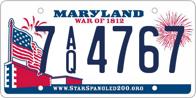 MD license plate 7AQ4767