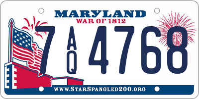 MD license plate 7AQ4768
